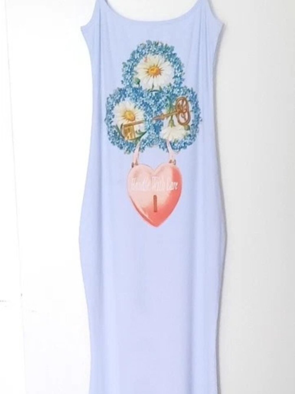 Boys Lie Locked In Rib Maxi Dress Maxi Light Blue Size M NWT - Picture 7 of 13